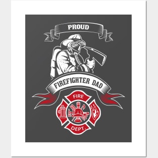 Epic Proud Firefighter Dad - Father Of Fireman Gift Shirt Fire Dept Foremen Department Posters and Art